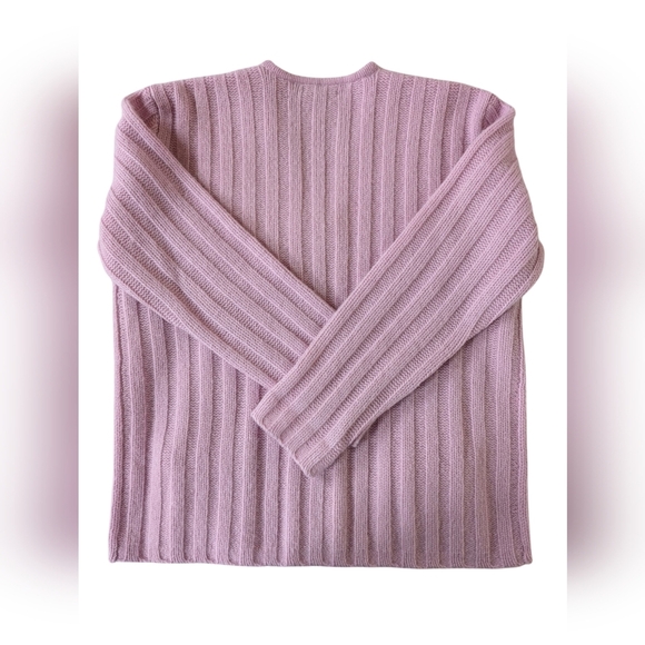 J. Crew Vintage Wool Pink Lavender Ribbed Zipper Cardigan sz M - Picture 4 of 8